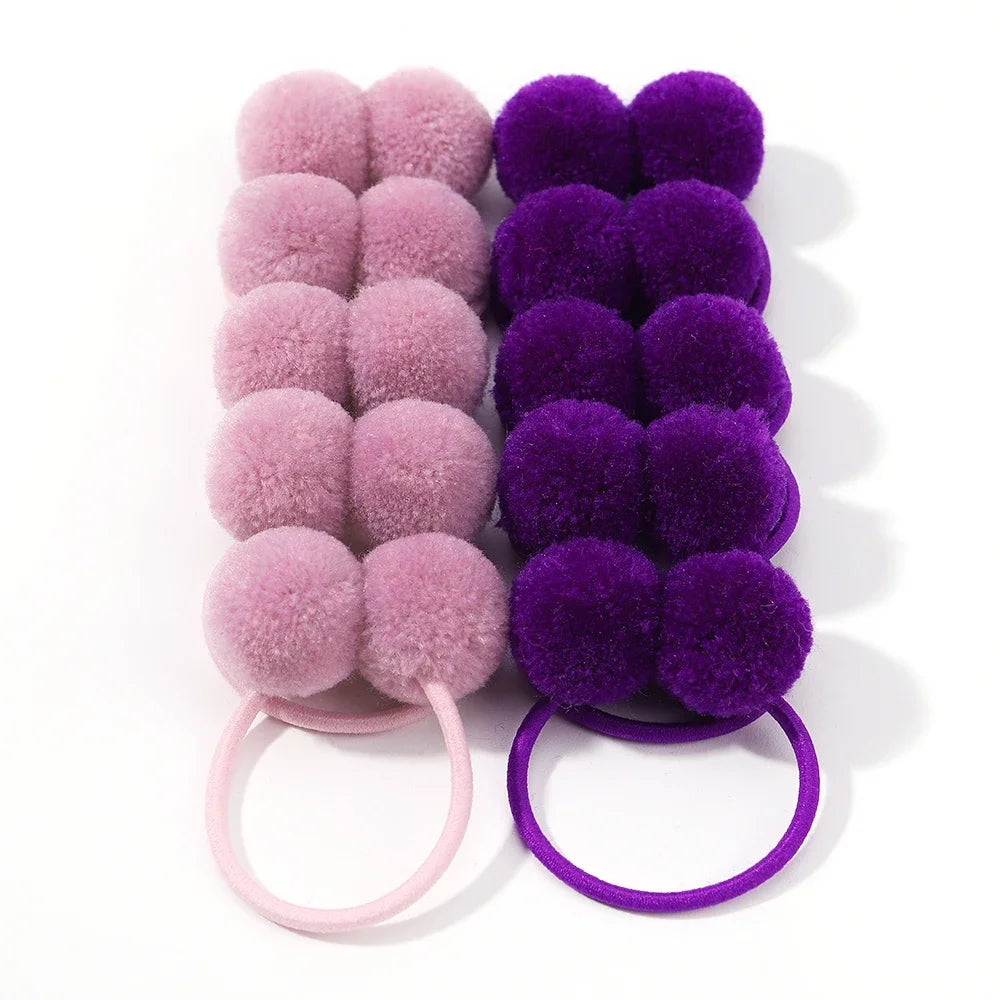 10Pcs/lot Grosgrain Ribbon Pigtail Hair Bows Elastic Hair Ties Hair Bands Holders Girls detail view
