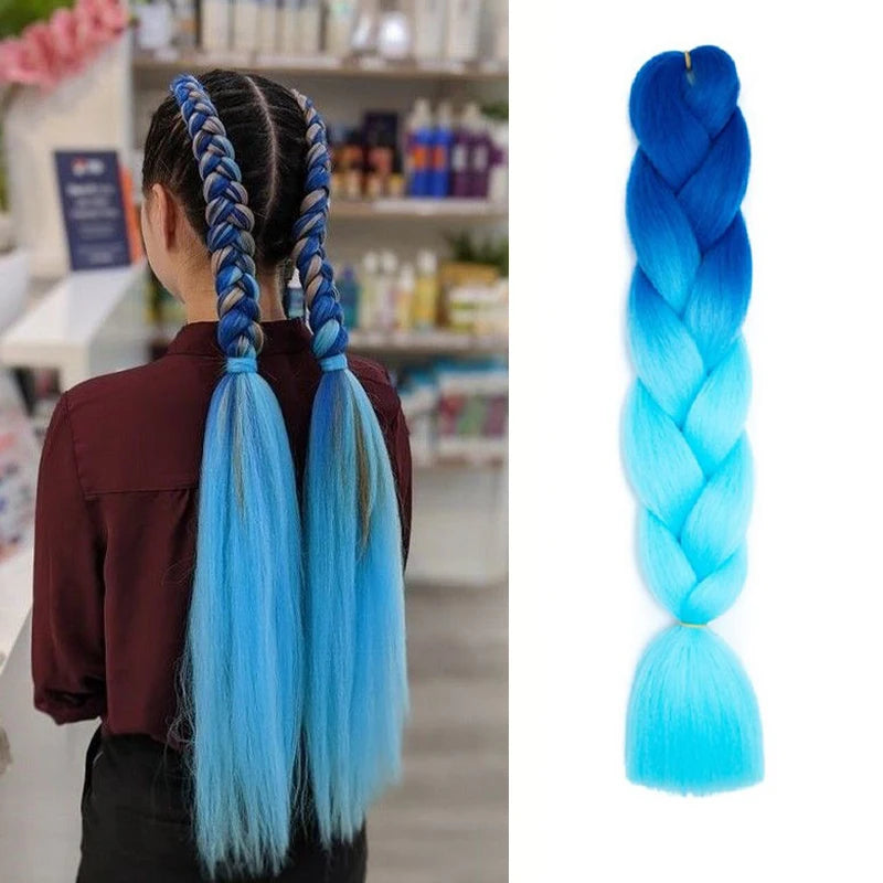 24Inch Synthetic Long Straight Yaki Braids Hair Jumbo Braid Hair Extension Pre Stretched detail view