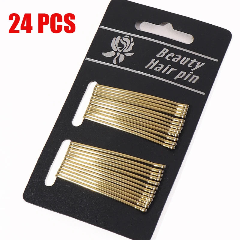 50Pcs Gold Hairpins for Women Hair Clip Lady Bobby Pins Black Invisible Wave Hairgr additional angle