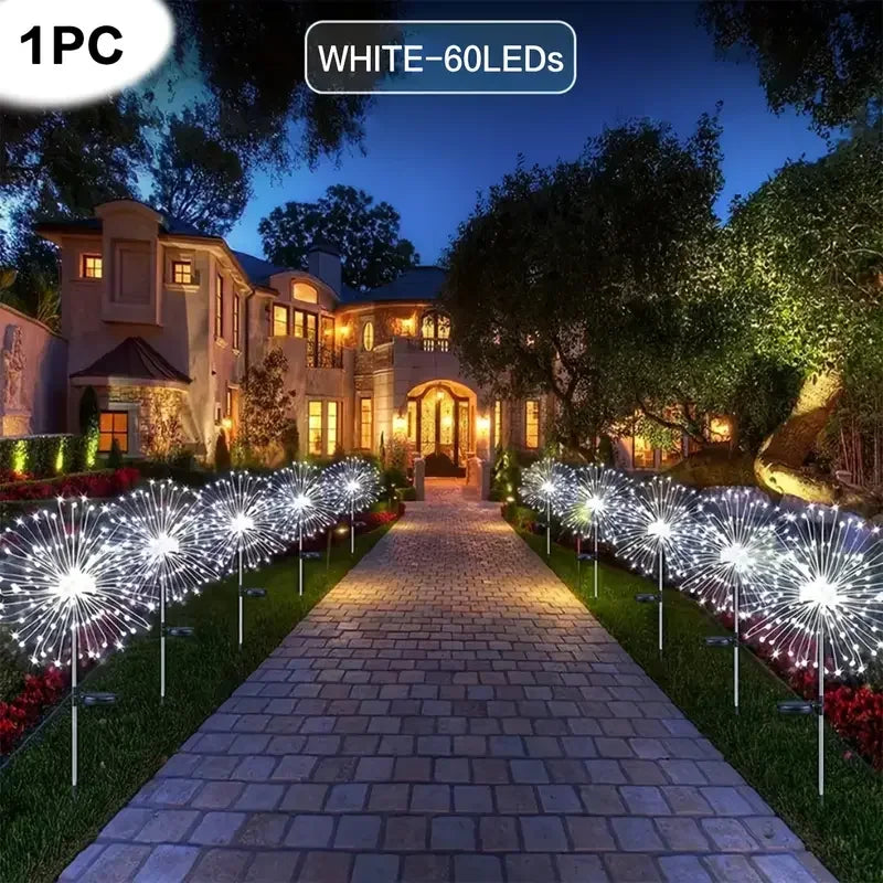 Fireworks Lights Outdoor Waterproof Solar Garden Lights 8 Lighting Modes additional angle