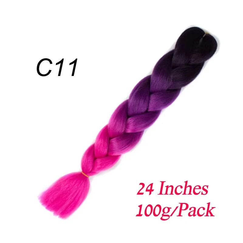 Lihui Pre Stretched Jumbo Braid Hair Extensions 24 inch | Kanekalon Synthetic Hair for African Braids