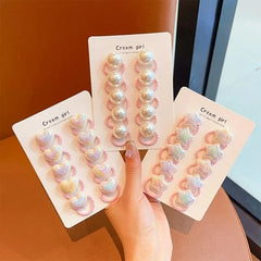 10pcs Cute Baby Girl Hair Love Bands Cartoon Love Heart Star Hair Ties Toddler Elastic Rubber Band K