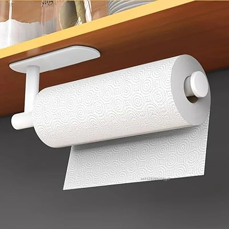 Towel Holder Adhesive Tissue Hanger Toilet Roll Paper Dispenser Cabinet Storage Napki alternate view