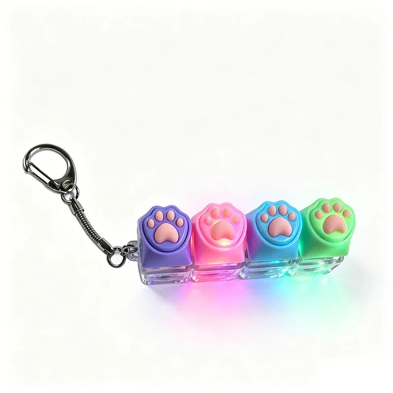 /Clickable Keyboard Keychain LED Light - Stress Anxiety Relief Fidget Toy, Portable D alternate view