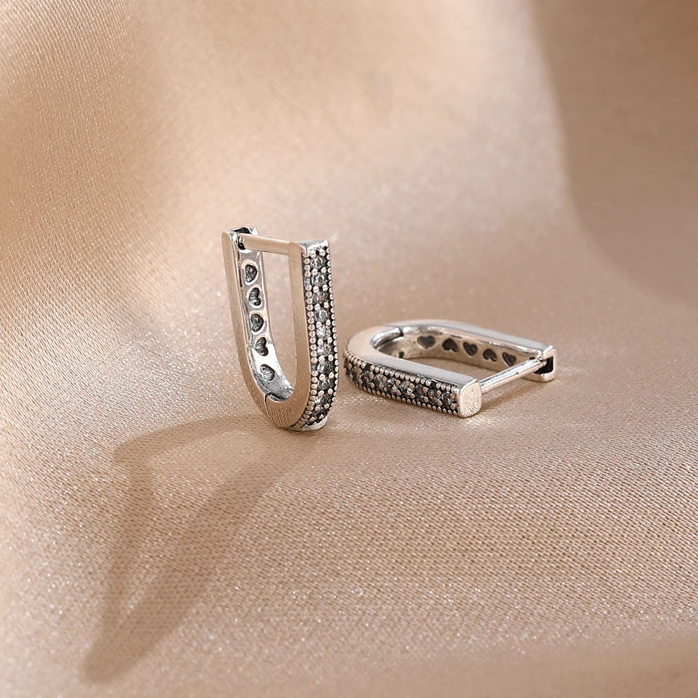 2026 New 925 Silver Butterfly Shining Zircon Heart shaped Earrings Suitable for Europ alternate view