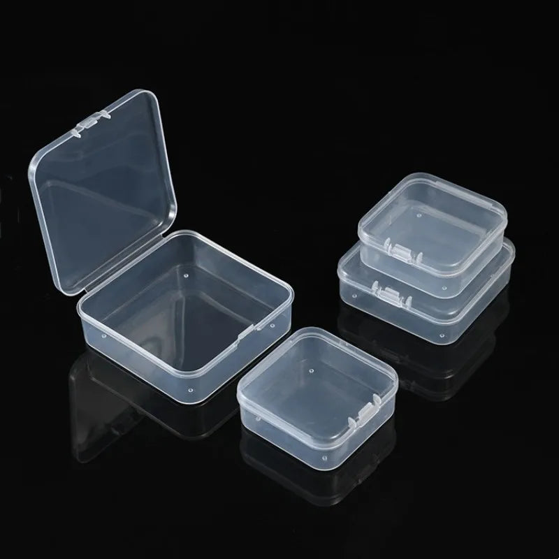 5-50pcs Mini PP Plastic Storage Box | Clear Single-Compartment Organizer for Jewelry, lifestyle view