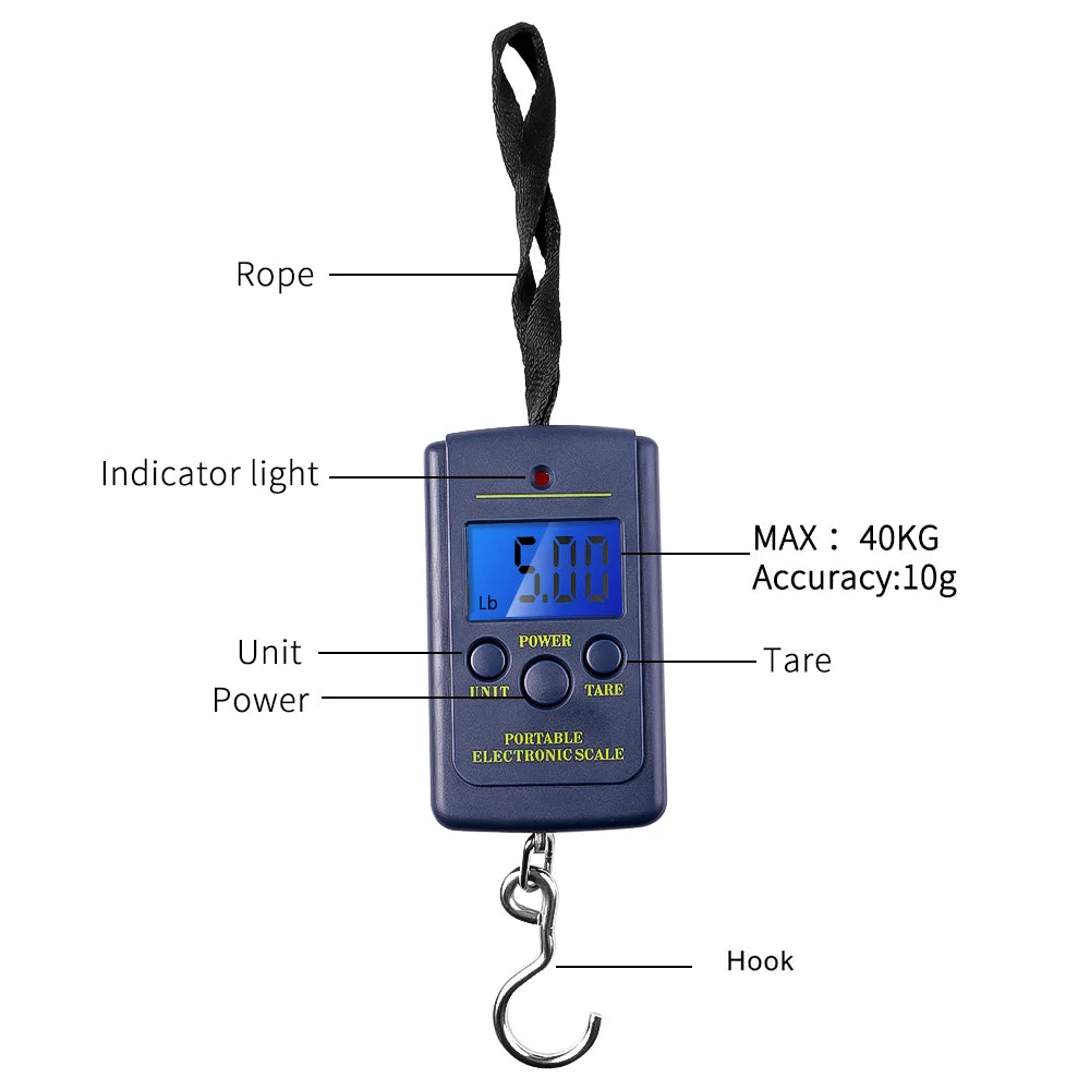 Portable Digital Hanging Scale | 0.01kg to 40kg LCD Luggage Weighing Scale lifestyle view