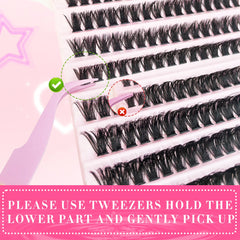 Individual Lashes 8-16mm 200pcs Cluster Lashes Natural Look Mixed Tray DIY Eyelash Extension Volume Lash Clusters Eyelashes Long