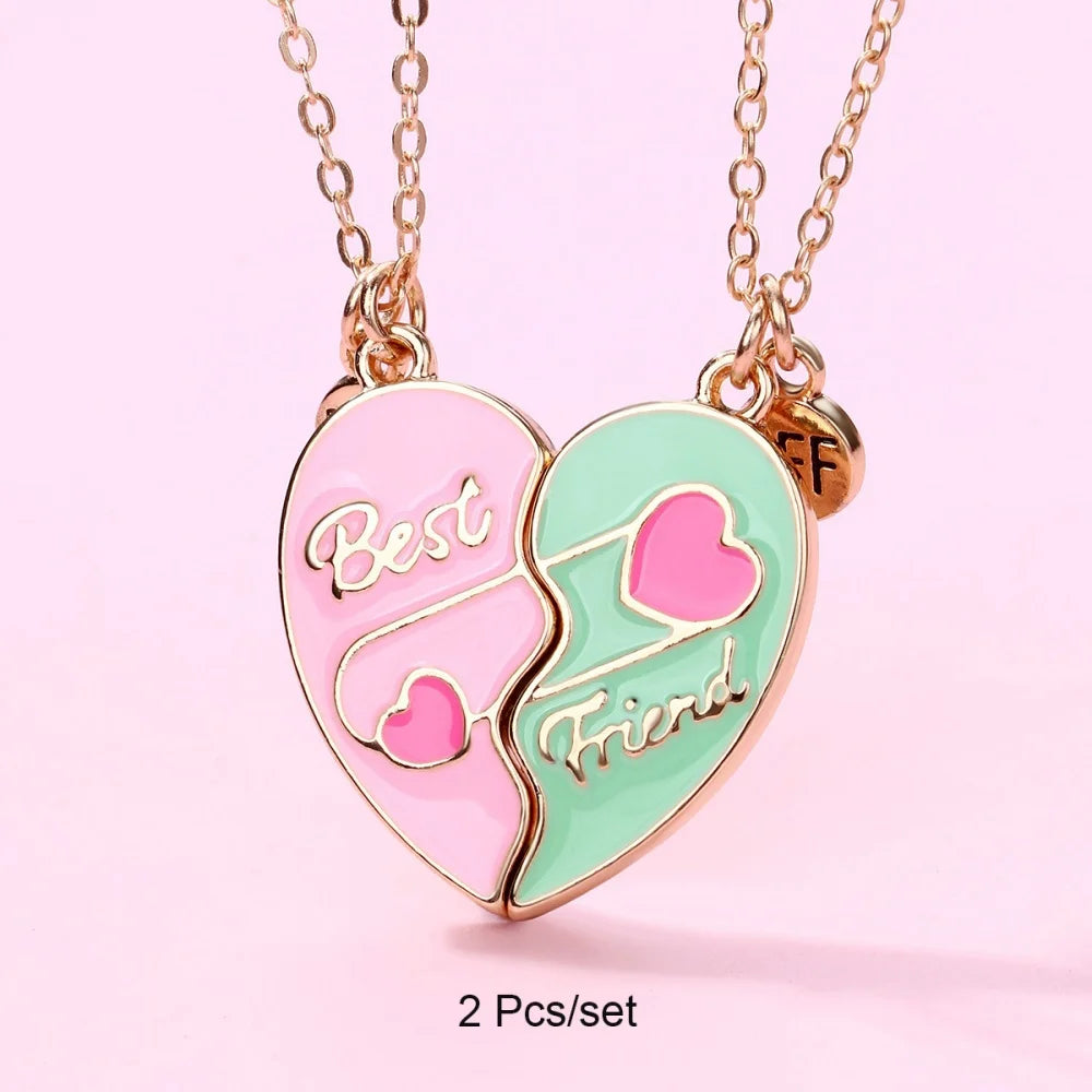3 Pcs/set Best Friends Pendant Necklace For Woman Magnetic Adjustable Rainbow Daisy additional angle