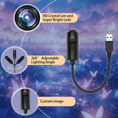 Colorful Butterfly Projection Light | 360° Rotating Night Light for Romantic Bedroom D close-up view