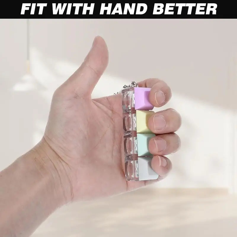 Portable Keyboard Switch Tester | 4 Mechanical Switches with Carabiner Fidget Toy close-up view