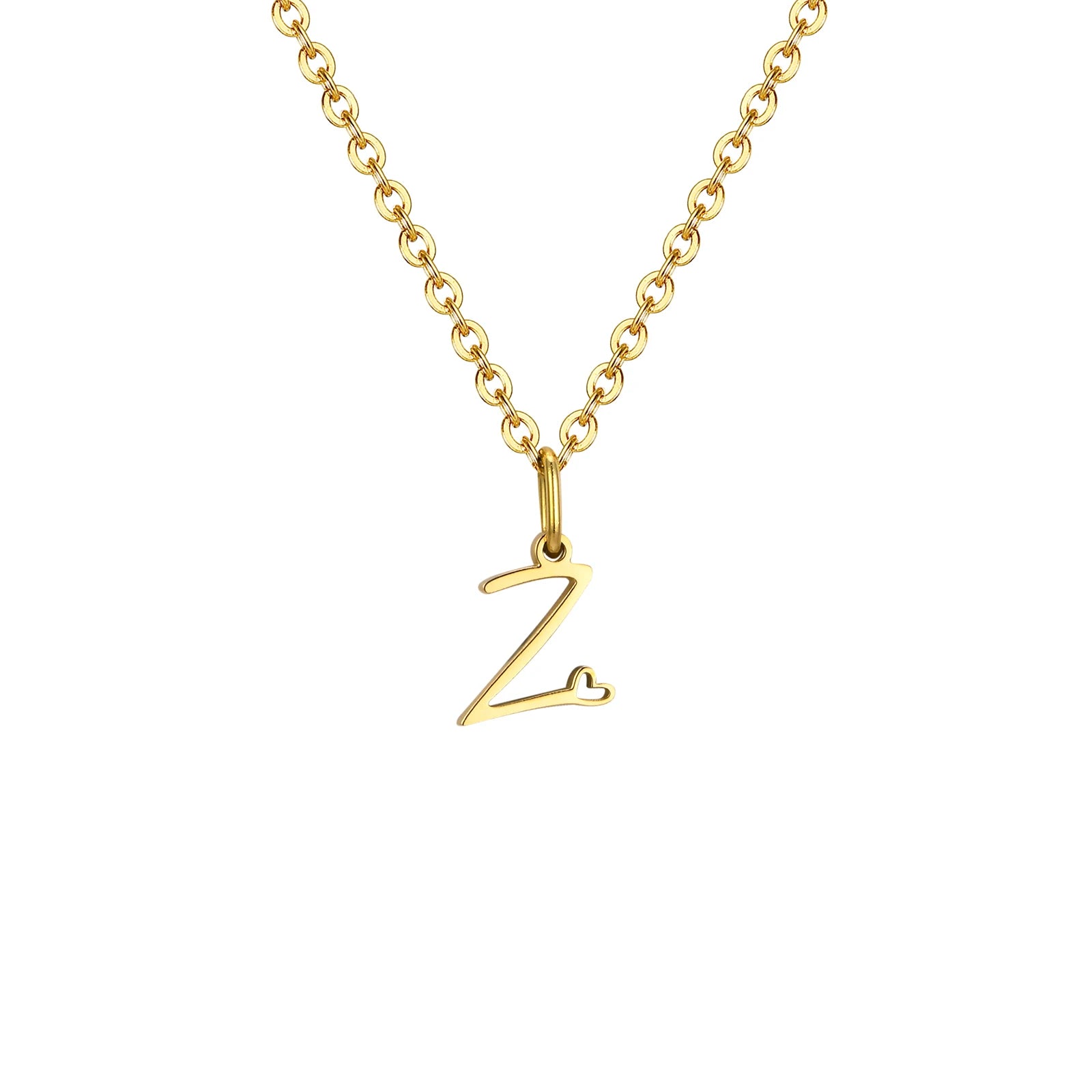 Dainty Heart Initial Necklace for Women, Gold Plated A-Z Letter Pendant, Waterproof S alternate view