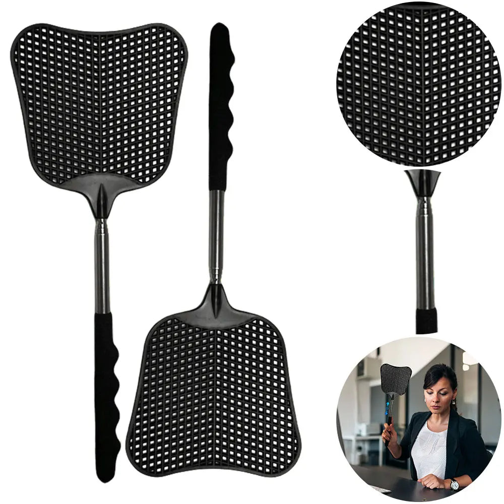 2Pcs Telescopic Fly Swatters with Anti-Slip Handle | Retractable Bug Killer Tools