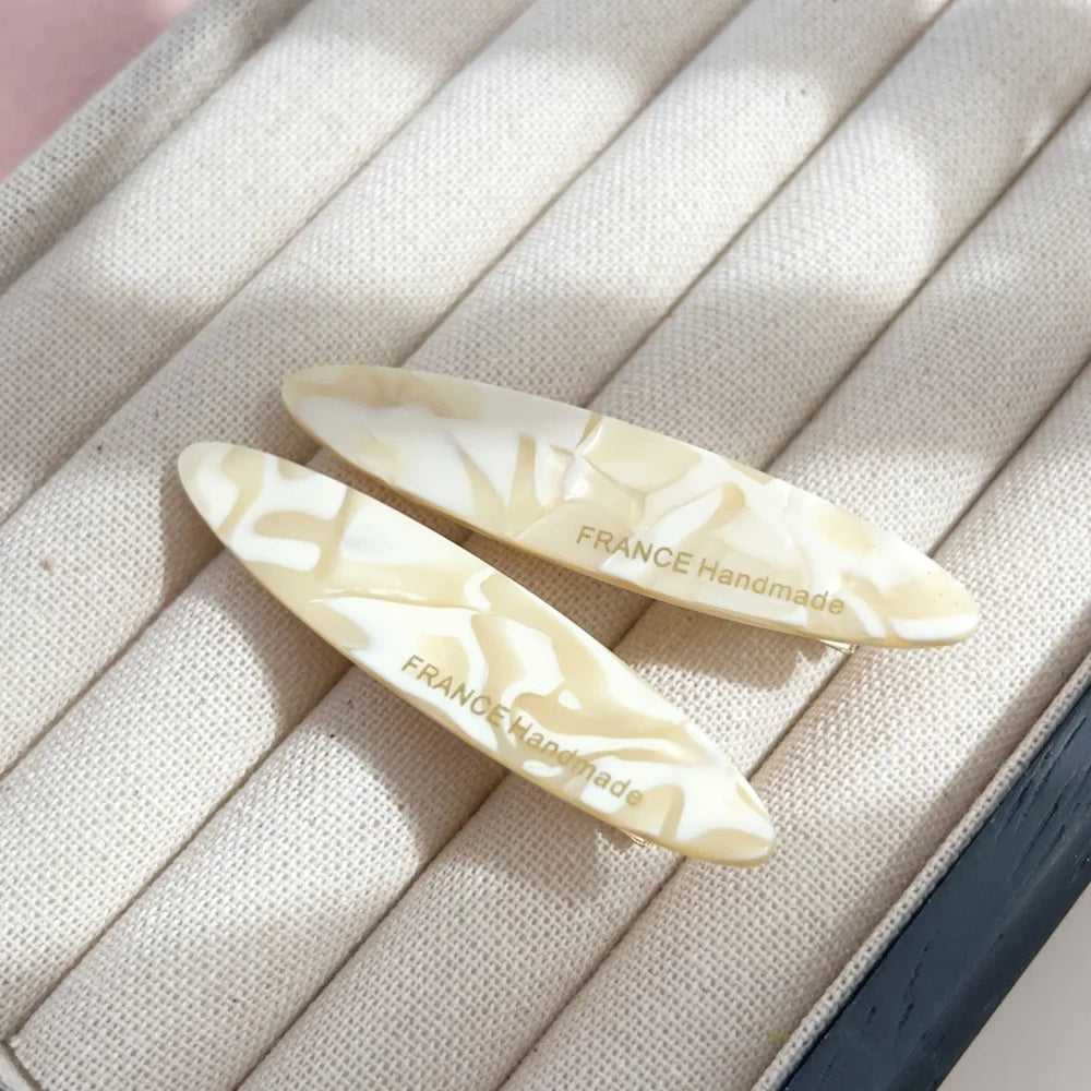 2pcs/Set Elegant Acetate Oval Hairpins Barrettes Korean Style Side Bobby Pins Bangs additional angle