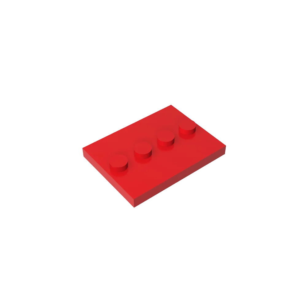 Gobricks GDS-980 Tile, Modified 3 x 4 with 4 Studs in Center | Compatible Building Block detail view