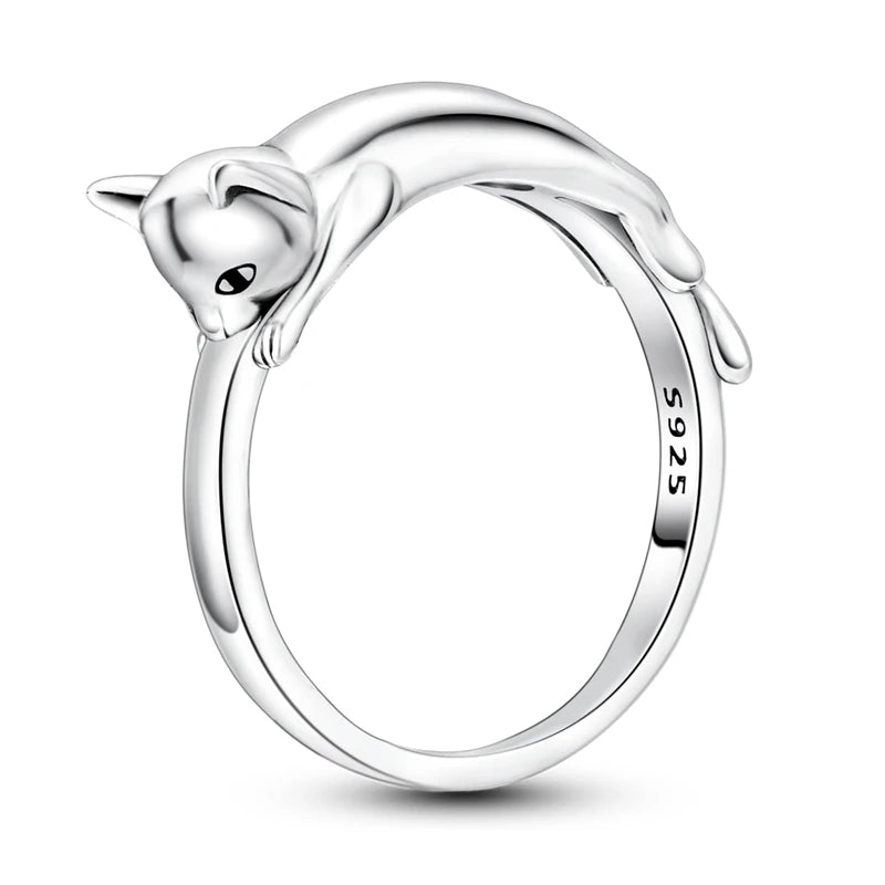 Original Romantic Heart-shaped White Zircon Shell Bowknot Rings 925 Sterling Silver Wo close-up view