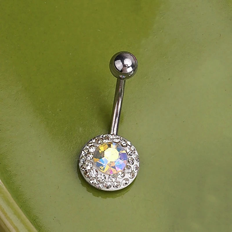 Sweet Dinosaur Navel Ring Zircon Heart Strawberry Belly Button Ring For Women Body Pie close-up view