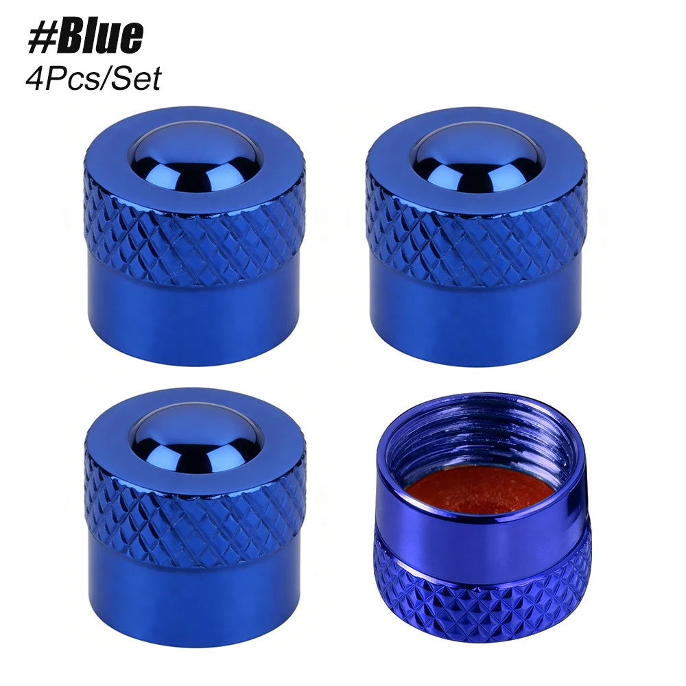 4PCS Tire Valve Stem Caps, Corrosion Resistant Universal Covers close-up view