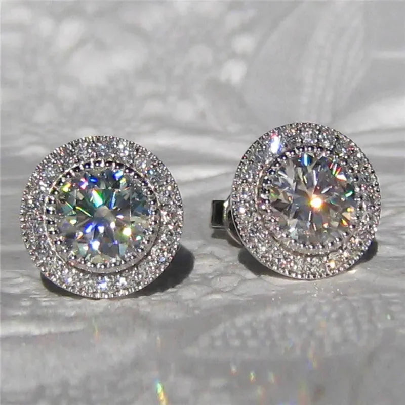 Huitan AAA CZ Stud Earrings for Women | Romantic Elegant Cubic Zirconia Jewelry in 7 alternate view