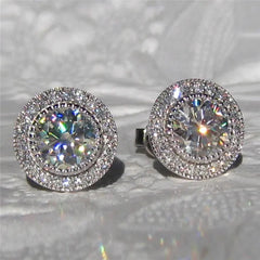 Huitan AAA CZ Stud Earrings for Women | Romantic Elegant Cubic Zirconia Jewelry in 7 alternate view