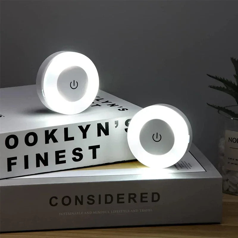 Round Touch Sensor LED Night Light | USB Rechargeable Magnetic Wall Lamp detail view