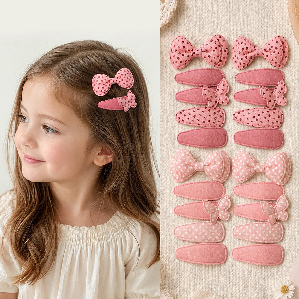 10PCS/Set New Fabric BB Hair Clip  Girls' Teenagers' Children's Side Bangs Clip Girls' Party Daily Decoration Hair Accessories