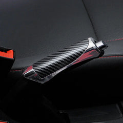 Universal Car Handbrake Grip Protect Cover Styling Wooden Carbon Fiber Decor High Quality ABS Smooth SUV Interior Accessory