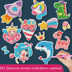 Child Diamond DIY Painting Sticker Set Toys Colorful Cartoon Sticker Handmade Arts Crafts Painting G
