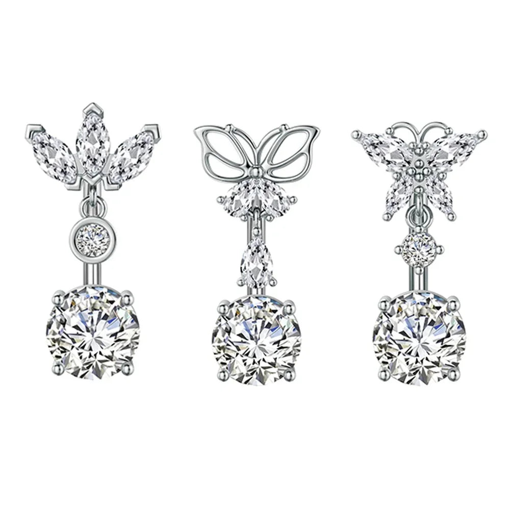 Belly Button Piercings Set Dangled Curved Navel Piercing Ombligo Pack Belly Rings J additional angle