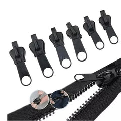 6Pcs Black Instant Fix Repair Kit Replacement Zip Slider Teeth Design Arts Crafts alternate view
