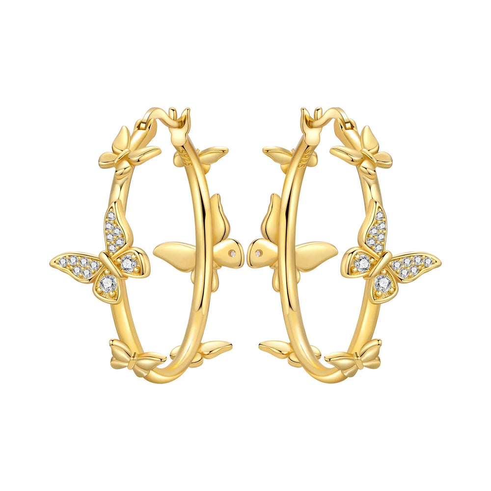 Orstarry S925 Sterling Silver 18k Gold Modern Square Earrings Hoop Earrings For Women close-up view