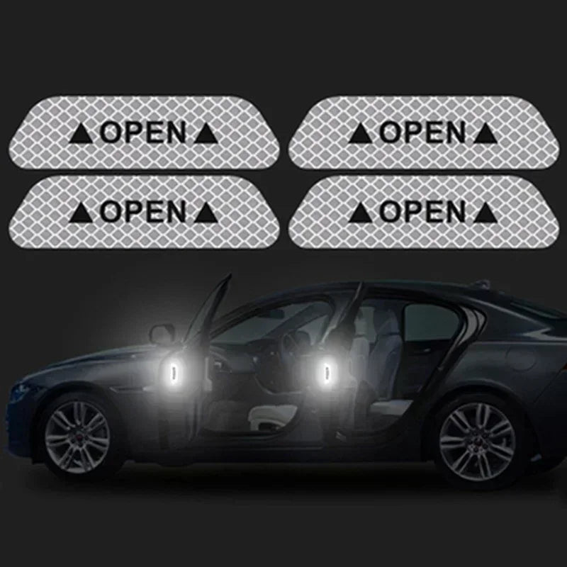 4PCS Reflective Car Door Sticker Safety Warning Reflector Tape lifestyle view