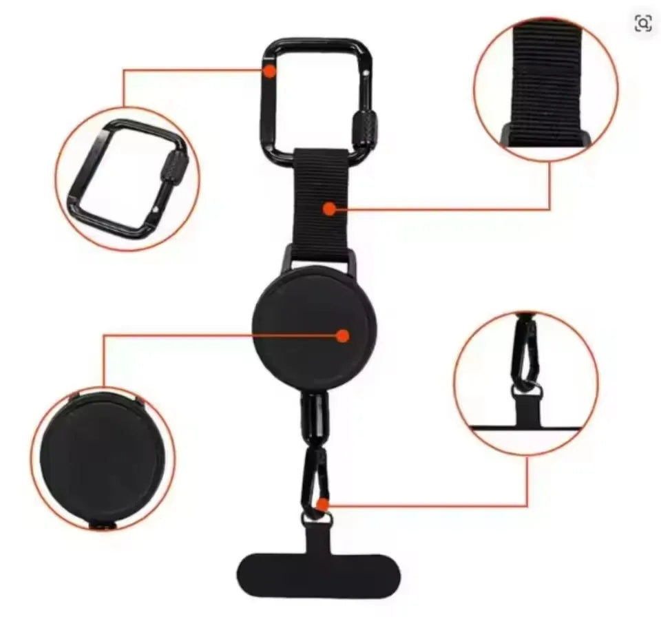Retractable Anti-Theft Phone Holder Smartphone Safety Lanyard Stra with Carabiner Ant lifestyle view