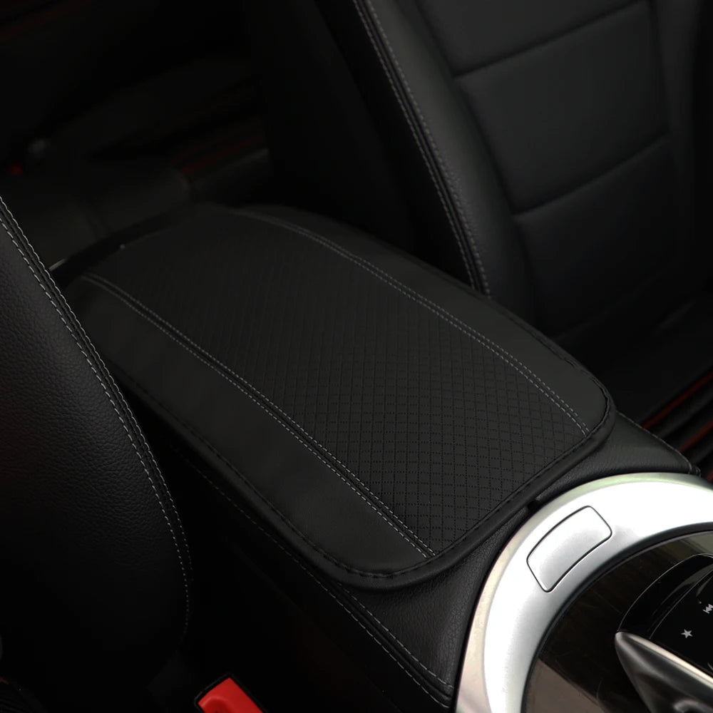 Car Armrest Pad Center Console Pad Artificial Leather close-up view