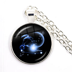 Zodiac Necklace Silver Plated | 12 Constellation Pendant Jewelry detail view