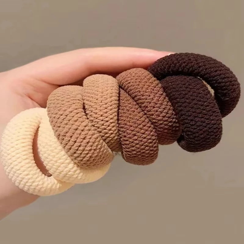 5/10 Mix Color High Elasticity Thickened Versatile Simple Scrunchies Hair-Friendly Ran close-up view