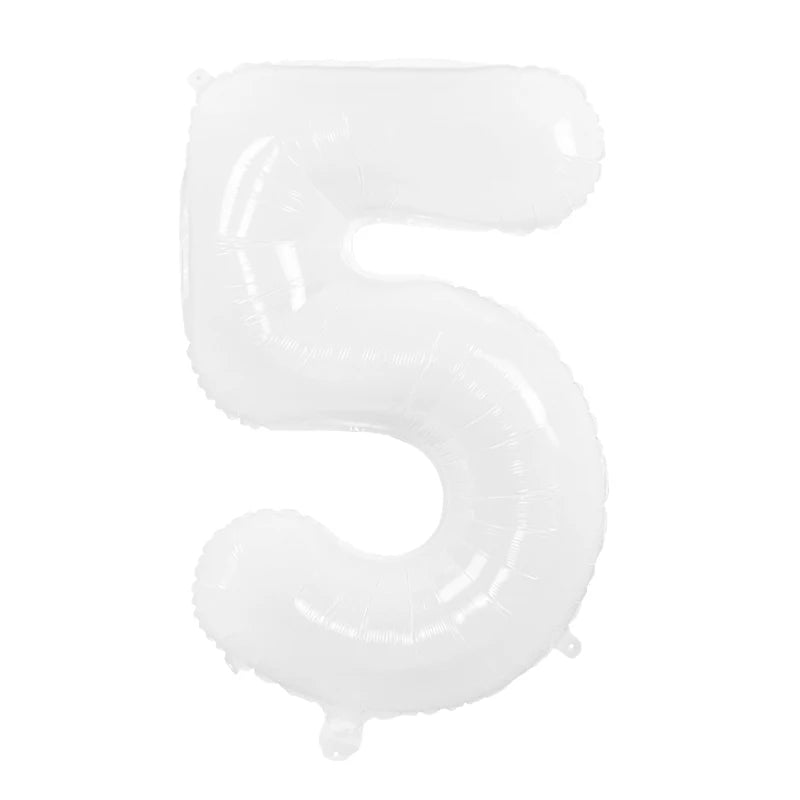 Cream Foil Number Balloons 1-9 Set | Large Digital Birthday Party Decor additional angle