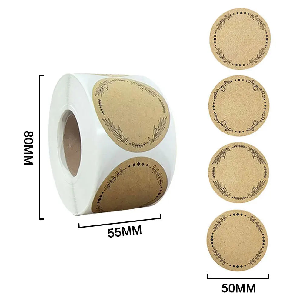 Kraft Self-Adhesive Label Paper Stickers | 500pcs Round Roll for Organization lifestyle view
