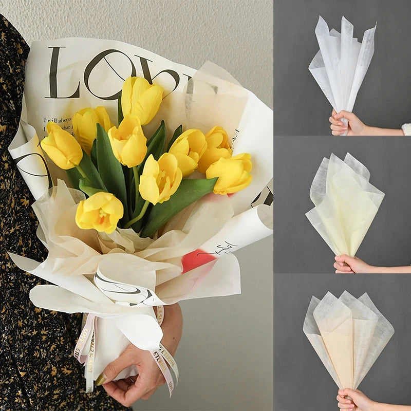 40pcs Milk Cotton Tissue Paper for Flower Wrapping | DIY Bouquet Craft Supplies