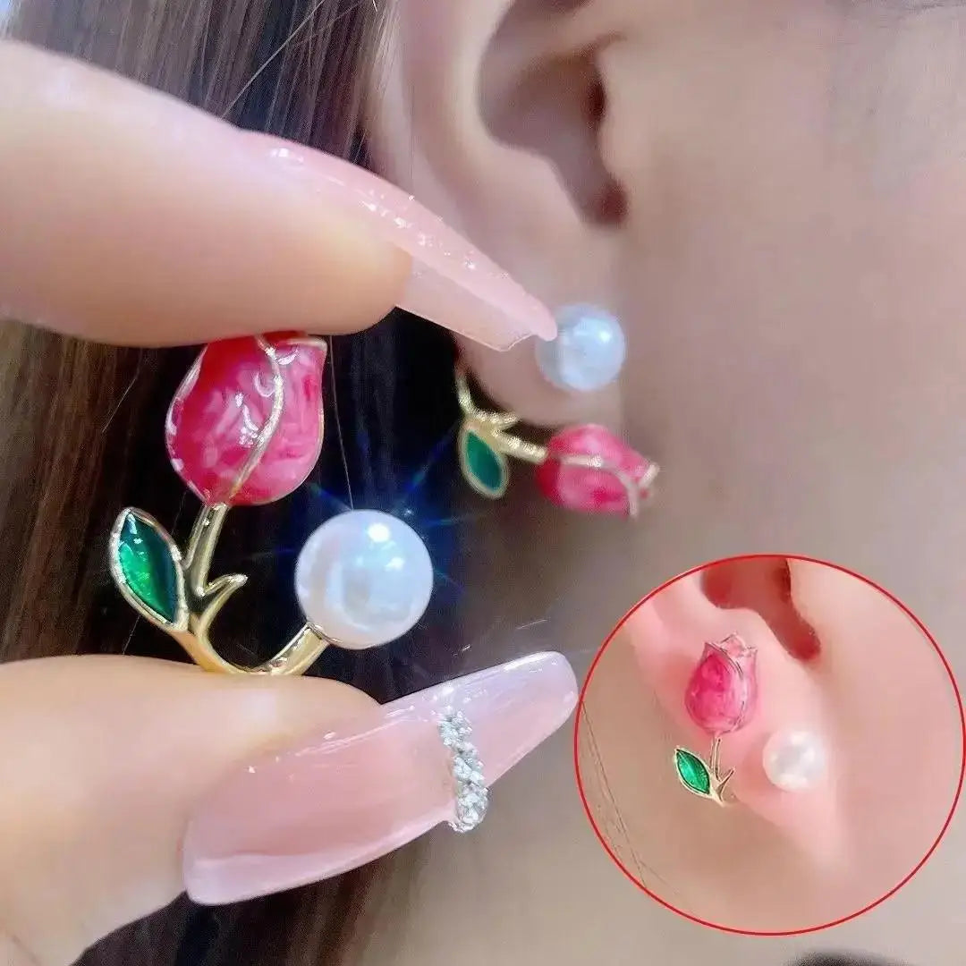 Korean Fashion Seven Star Zircon Earrings | Luxury Crystal Stars Stud Earrings alternate view