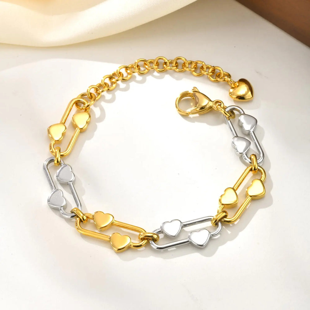 Elliptical Chain Bracelet for Women | Handmade Stainless Steel Jewelry alternate view