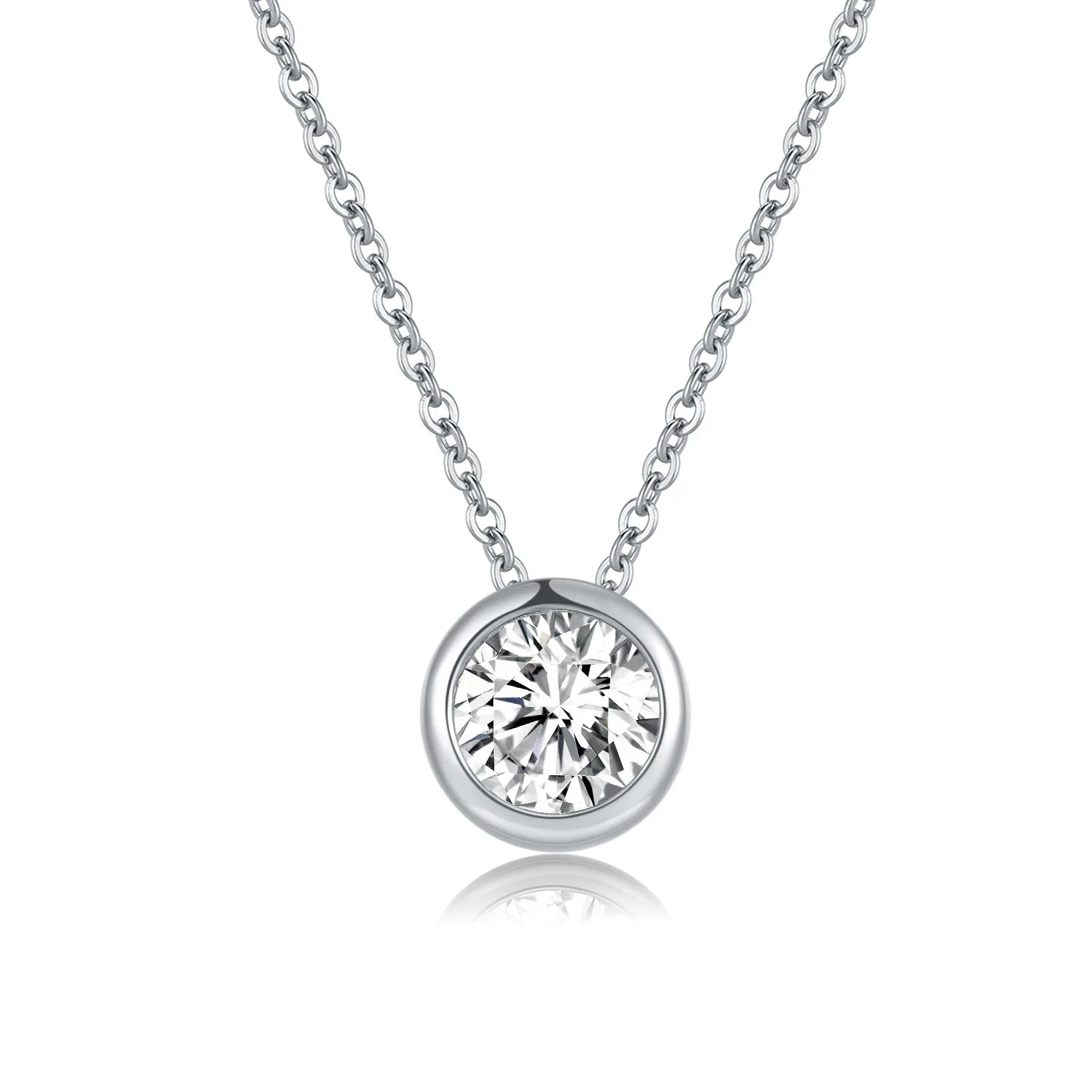 925 Silver Necklace Zircom for Women 18k Gold Plated Jewelry Pendant Birthday Party Gift detail view