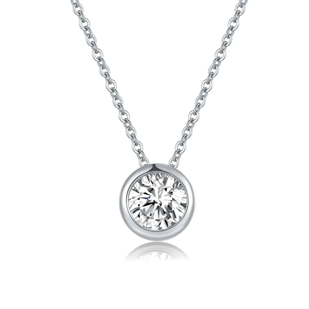 925 Silver Necklace Zircom for Women 18k Gold Plated Jewelry Pendant Birthday Party Gift detail view