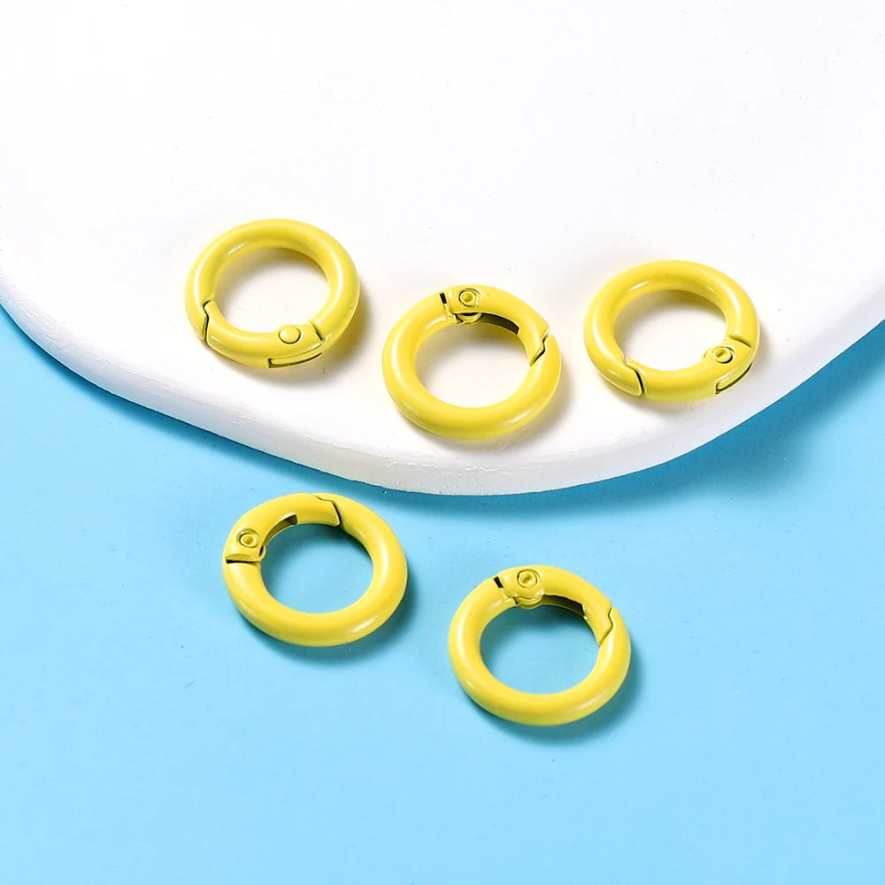 Ring Spring Clasp Openable Round Carabiner Keychain Clips Hook Dog Chain Jewelry Buck alternate view
