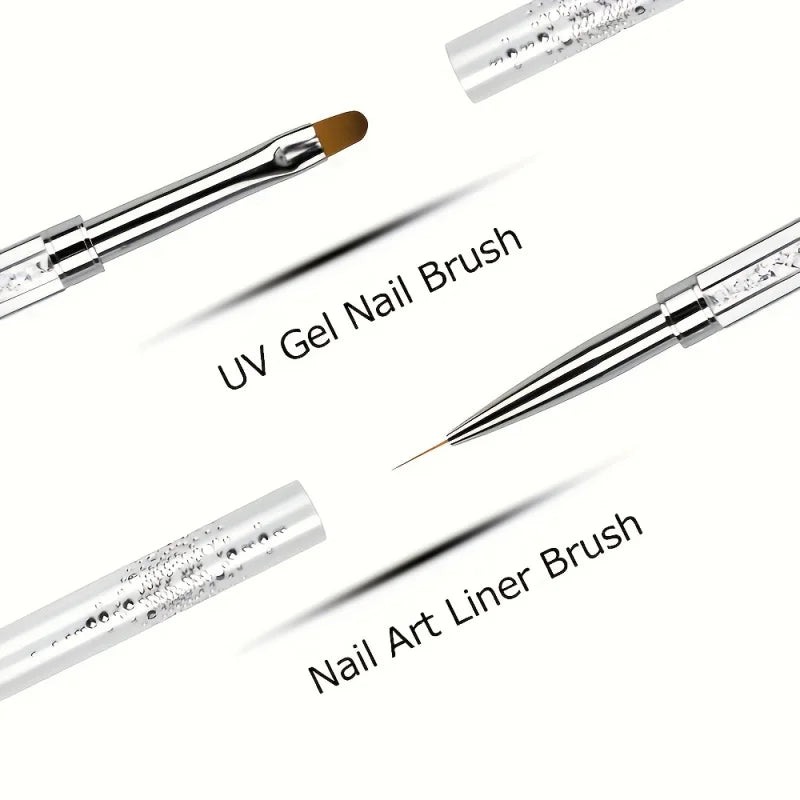 1PC Double-ended Nail Art Brush,Odorless Gel and Nail Design Tool,2-in-1 Polymer Ge additional angle