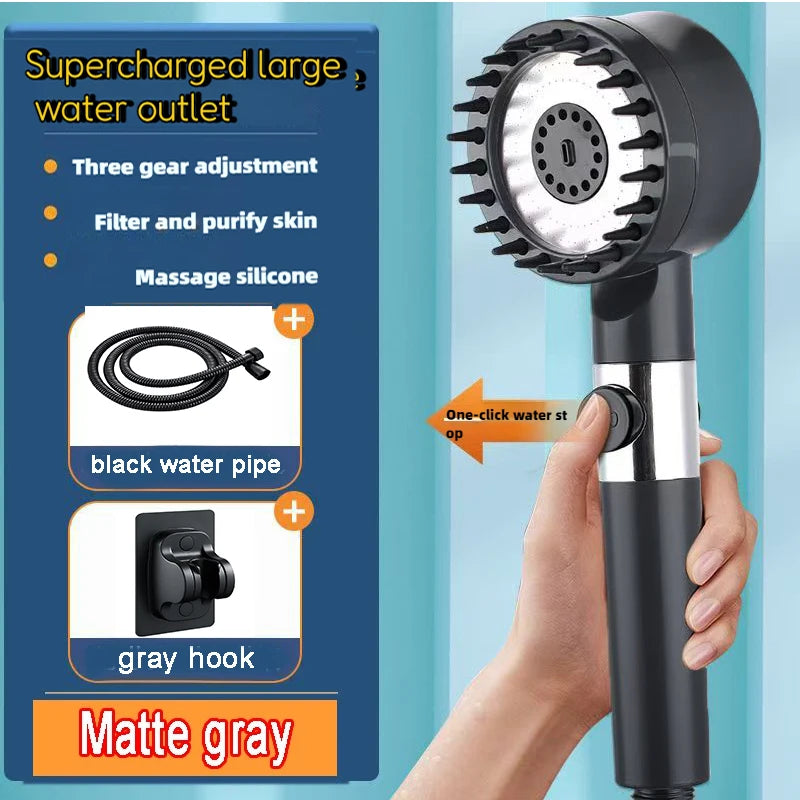 4 Modes Shower Head High Pressure Showerhead One-Key Stop Water Massage Shower Head W alternate view