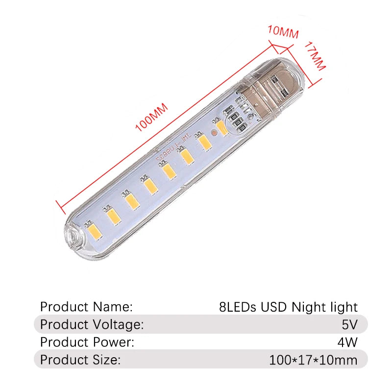 Mini USB LED Desk Lamp | 8 Color Night Light with Eye Protection detail view
