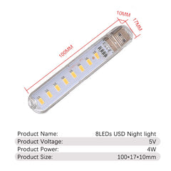 Mini USB LED Desk Lamp | 8 Color Night Light with Eye Protection detail view