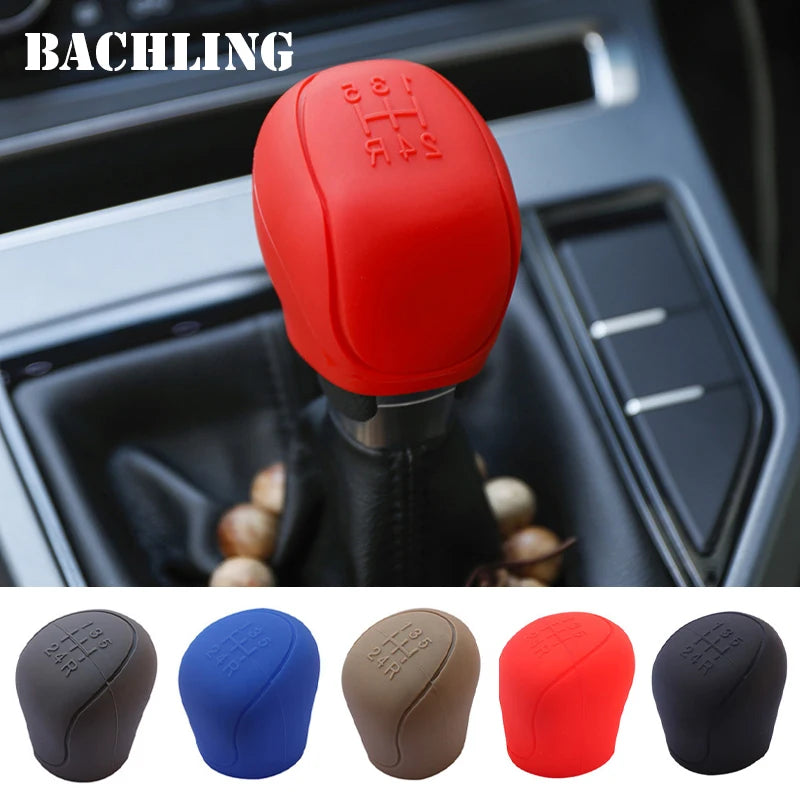 1PC Manual 5/6-speed Car Interior Accessories Car Silicone Gear Shift Knob Cover Shift Non-Slip Car