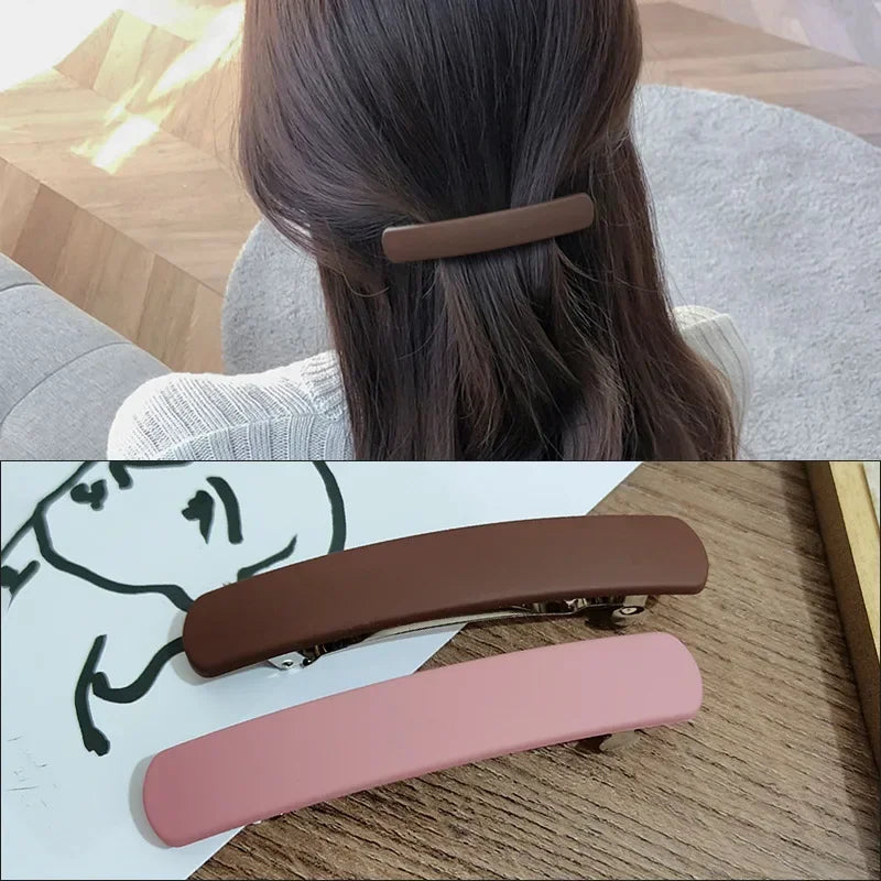 Frosted Back of The Head Hair Clips Headdress Female Lady Simple Large Hair Clip Spring Clip Hair Styling Hairpin Korean Fashion